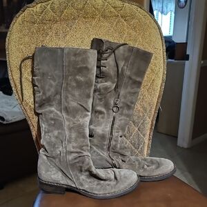 Florentini + Baker Taupe Brown Suede Tall Boots Shoes Boho